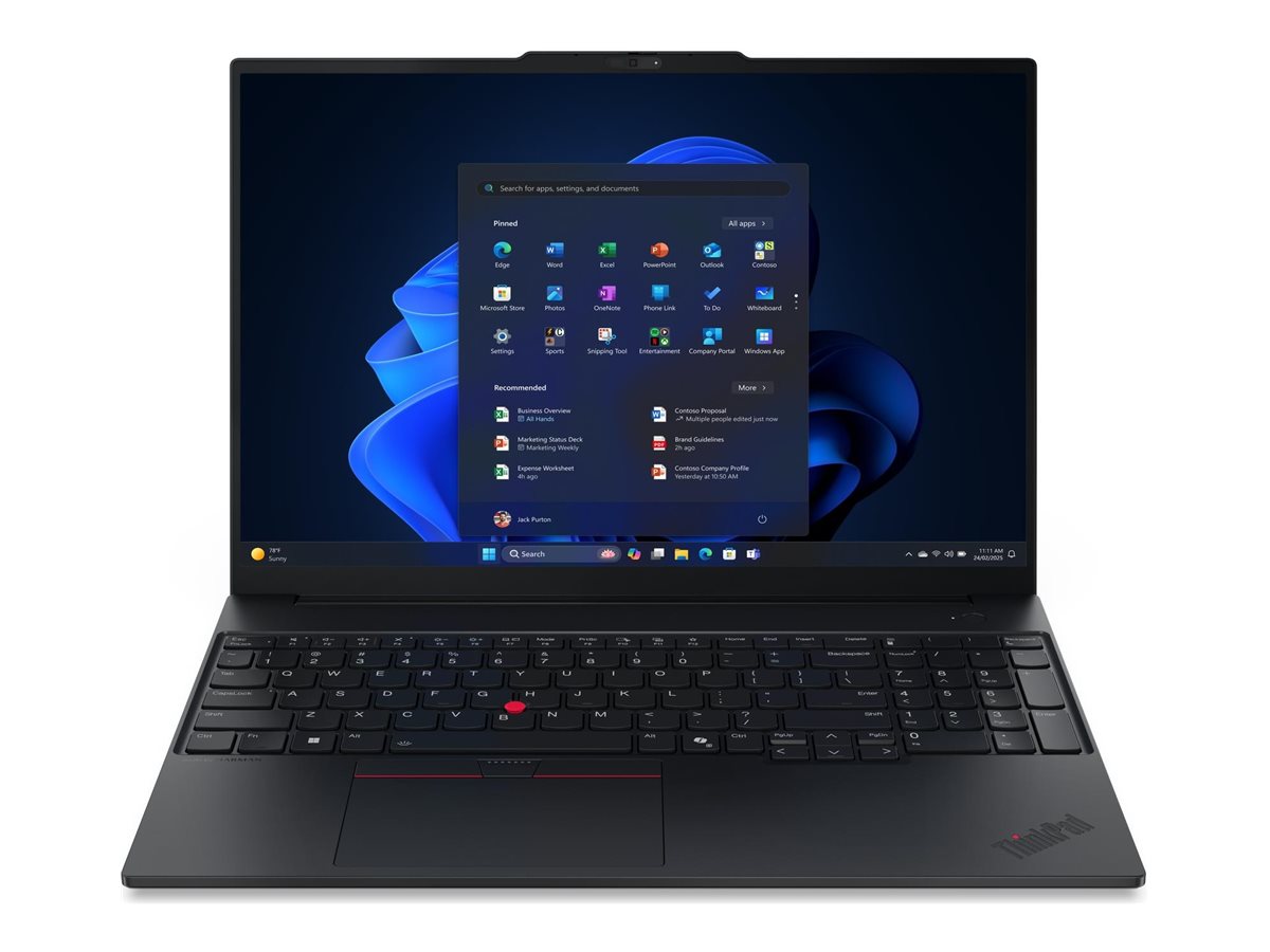 Pilt Lenovo ThinkPad E16 G3 Intel | Black | 16 " | IPS | WUXGA | 1920 x 1200 pixels | Anti-glare | Intel Core Ultra 5 | 228V | 32 GB | Soldered LPDDR5X | Solid-state drive capacity 512 GB | Intel Arc Graphics 130V | Windows 11 Pro | 802.11ax | Bluetooth version 5.3 | Keyboard language Nordic | Keyboard backlit | Warranty 36 month(s) | Battery warranty 12 month(s)