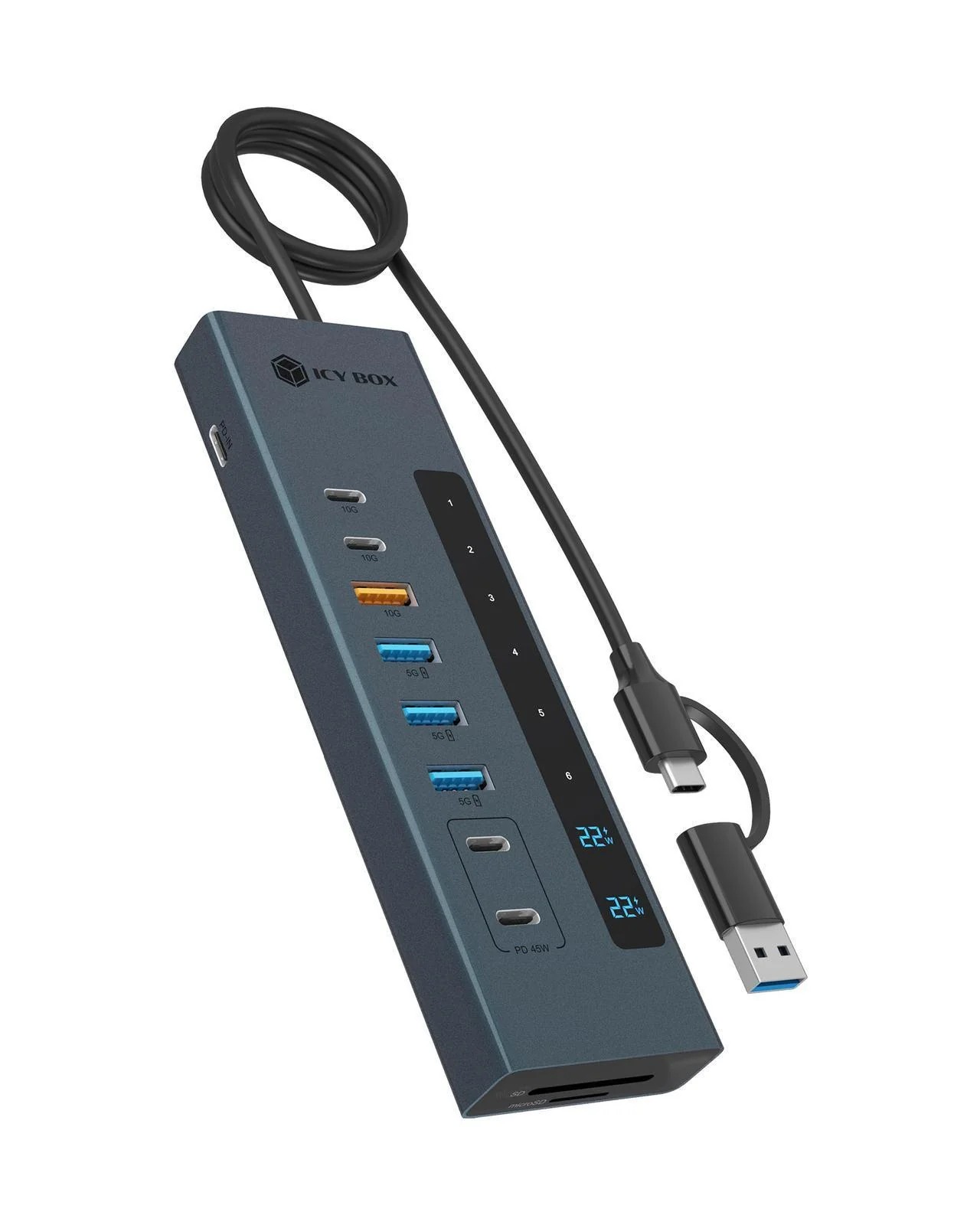 Pilt Raidsonic Icy Box USB Hub 11-in-1 USB-C Hub USB 3.2 Gen 2 PD | IB-HUB1742CR-C2PD