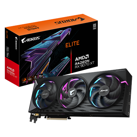 Pilt Gigabyte | AORUS Radeon RX 9070 XT ELITE 16G | AMD | 16 GB | Radeon RX 9070 XT | HDMI ports quantity 1 | PCI-E 5.0