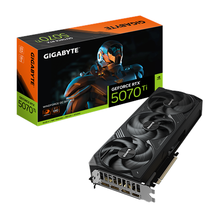 Pilt Gigabyte GeForce RTX 5070 Ti WINDFORCE OC SFF 16G | NVIDIA | 16 GB | GeForce RTX 5070 Ti | HDMI ports quantity 1 | PCI-E 5.0