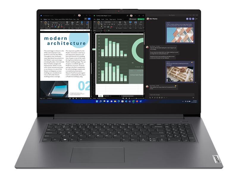 Pilt Lenovo Essential V17 IRU | Iron Grey | 17.3 " | IPS | FHD | 1920 x 1080 pixels | Anti-glare | Intel Core i5 | i5-13420H | 16 GB | Soldered DDR4 | 256 GB | Intel UHD Graphics | Windows 11 Pro | 802.11ax | 5.2 | English | Warranty 24 month(s) | Battery warranty 12 month(s)