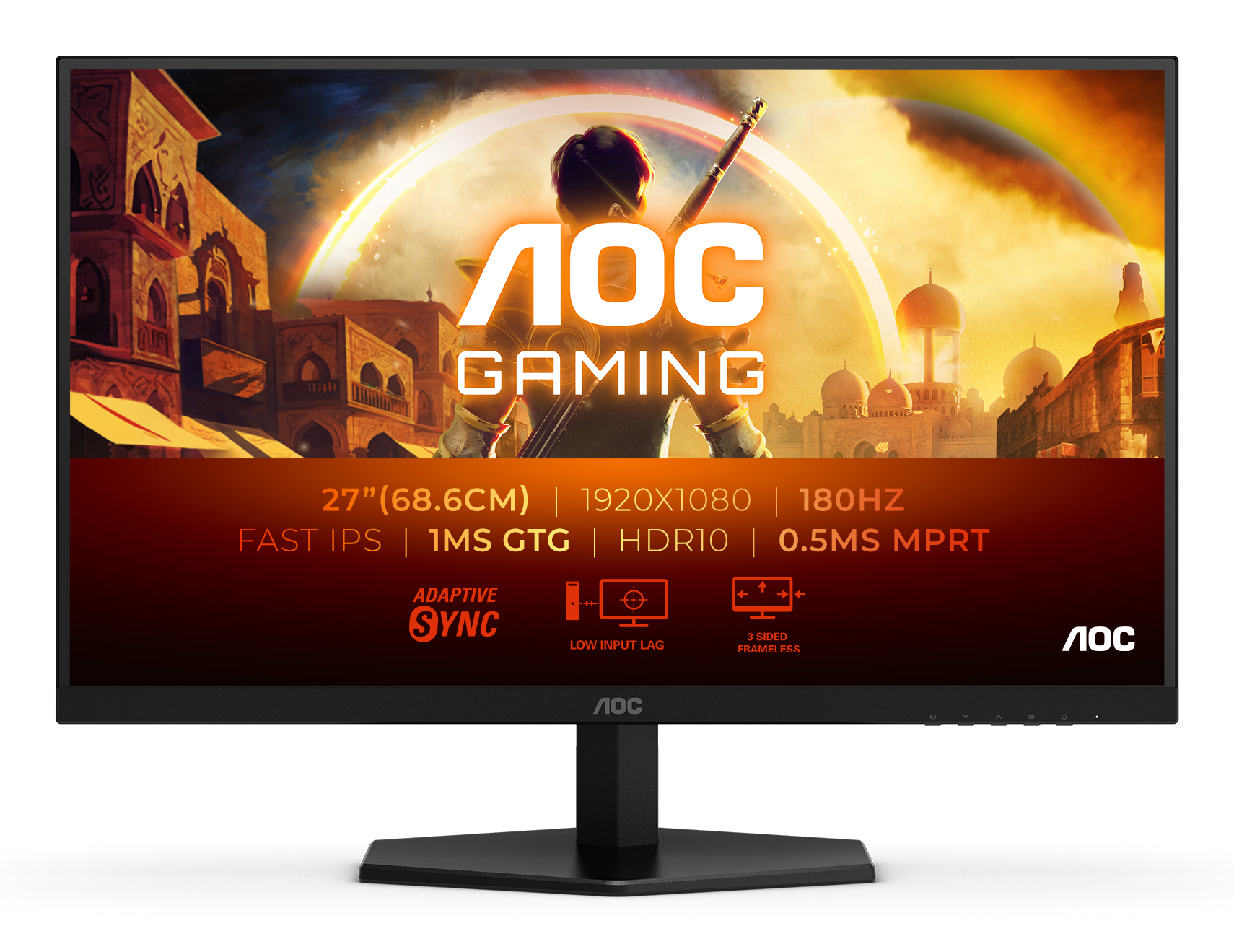 Pilt AOC 27G42E | 27 " | IPS | FHD | 16:9 | 180 Hz | 1 ms | 1920 x 1080 pixels | 300 cd/m² | HDMI ports quantity 1 | Black