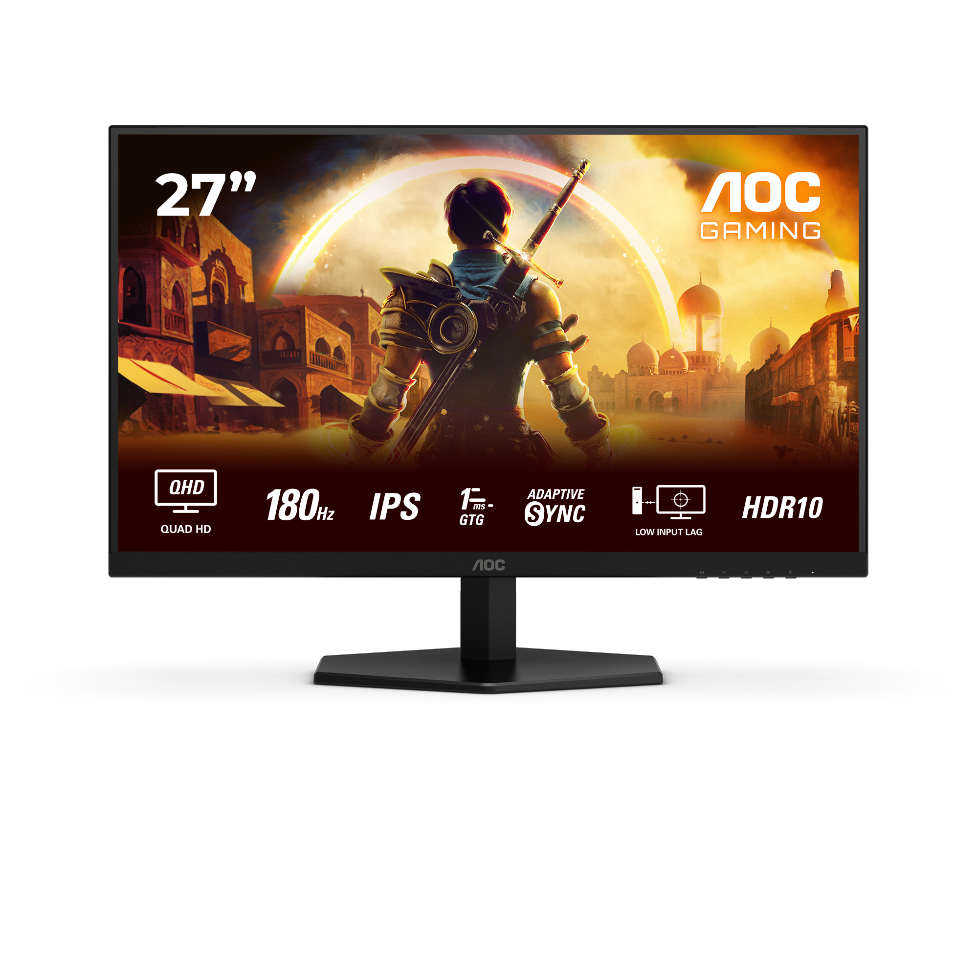 Pilt AOC Q27G42XE | 27 " | IPS | QHD | 16:9 | 180 Hz | 1 ms | 2560 x 1440 pixels | 300 cd/m² | HDMI ports quantity 2 | Black