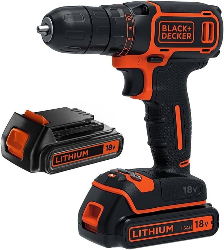 Pilt BLACK & DECKER Cordless Drill | BDCDC18B-QW | 18 V | 2x 1.5 Ah | Li-Ion