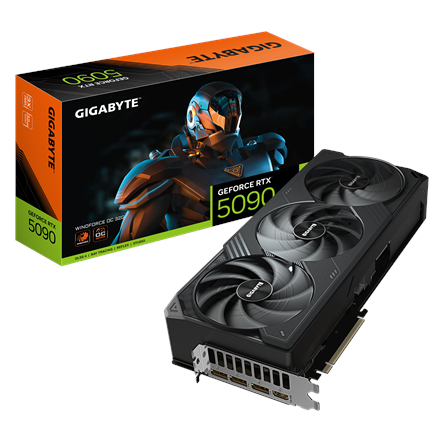 Pilt Gigabyte GeForce RTX 5090 WINDFORCE OC 32G | NVIDIA | 32 GB | GeForce RTX 5090 | GDDR7 | HDMI ports quantity 1 | PCI-E 5.0