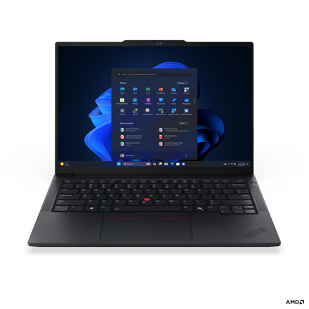 Pilt Lenovo ThinkPad E14 G7 AMD | Black | 14 " | IPS | 1920 x 1200 pixels | WUXGA | Anti-glare | AMD Ryzen 5 | 230 | 16 GB | SODIMM DDR5 | Solid-state drive capacity 512 GB | AMD Radeon 760M Graphics | Windows 11 Pro | 802.11ax | Bluetooth version 5.3 | Keyboard language Nordic | Keyboard backlit | Warranty 36 month(s) | Battery warranty 12 month(s)