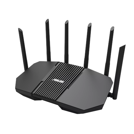 Pilt Asus | BE9400 Tri-band WiFi 7 AiMesh Extendable Router | RT-BE90U | 802.11be | Ethernet LAN (RJ-45) ports 3 | Mesh Support Yes | MU-MiMO No | 4G/5G | Antenna type External