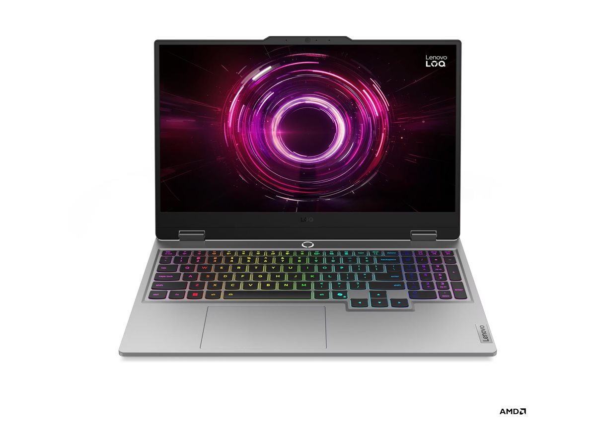 Pilt Lenovo LOQ 15AHP10 AMD | Luna Grey | 15.6 " | IPS | FHD | 1920 x 1080 pixels | Anti-glare | AMD Ryzen 7 | 250 | 16 GB | SODIMM DDR5 | Solid-state drive capacity 512 GB | NVIDIA GeForce RTX 5060 | GDDR7 | 8 GB | Windows 11 Home | 802.11ax | Bluetooth version 5.3 | Keyboard language English | Keyboard backlit | Warranty 24 month(s) | Battery warranty 12 month(s)
