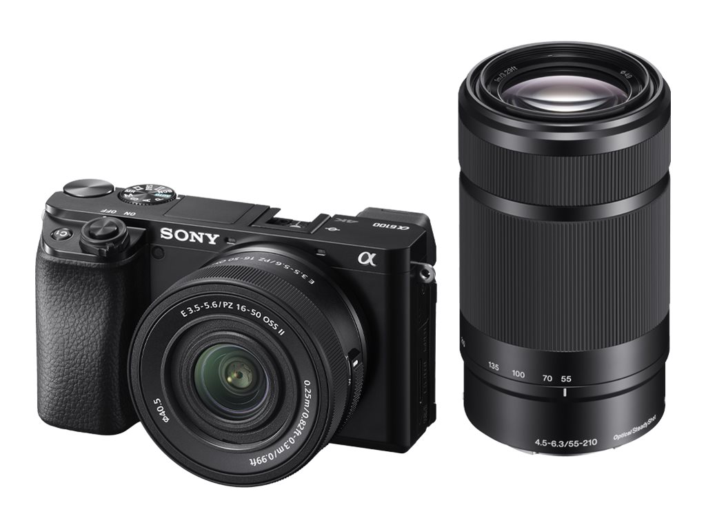 Pilt Sony ILCE-6100 Mirrorless Camera + 16-50mm + 55-210mm Lens | Sony