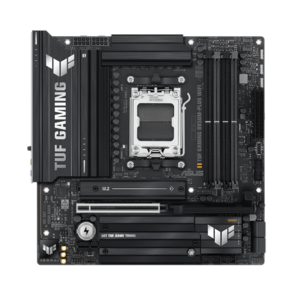 Pilt Asus TUF GAMING B850M-PLUS WIFI | Processor family AMD | Processor socket AM5 | DDR5 | Supported hard disk drive interfaces M.2, SATA | Number of SATA connectors 4