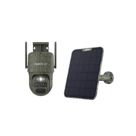 Pilt Reolink | TrackMix Series G770 Camouflage with Solar Panel 2 4G LTE Dual-Lens Battery Security Camera | PTZ | 4 MP | 2.8mm/F1.6 | IP65 | H.264/H.265 | Micro SD, Max. 256 GB