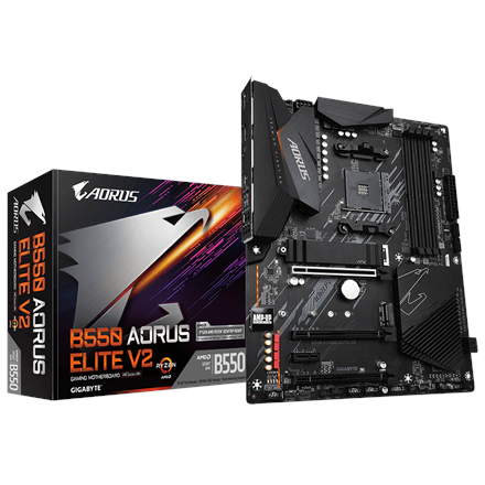 Pilt Gigabyte | B550 AORUS ELITE V2 1.0 | Processor family AMD | Processor socket AM4 | DDR4 DIMM | Memory slots 2 | Chipset AMD B | ATX