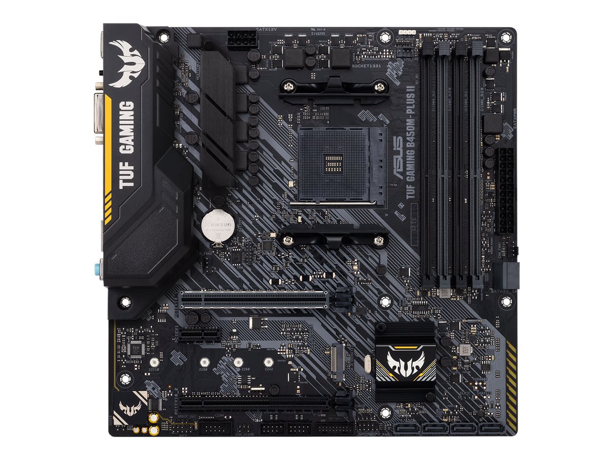 Pilt Asus | TUF GAMING B450M-PLUS II | Memory slots 4 | Number of SATA connectors 6 x SATA III | Chipset AMD B | Micro ATX | Processor family AMD | Processor socket AM4 | DDR4