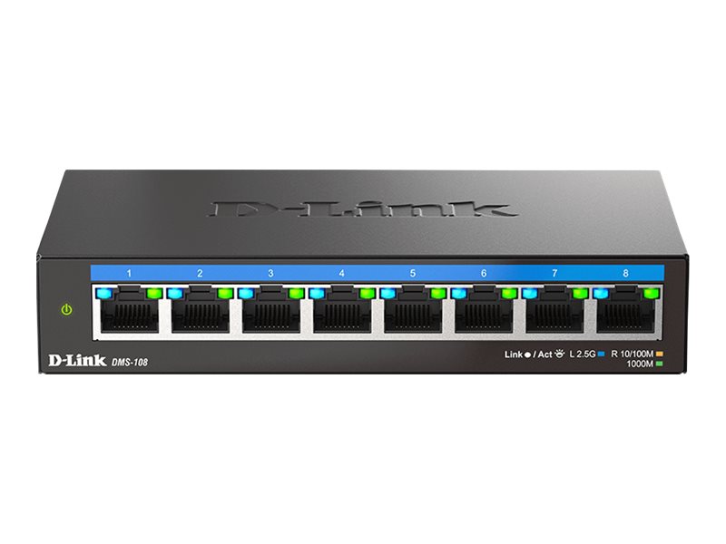 Pilt D-Link DMS-108/E | 8-Port 2.5G Multi-Gigabit Desktop Switch | Desktop | Unmanaged