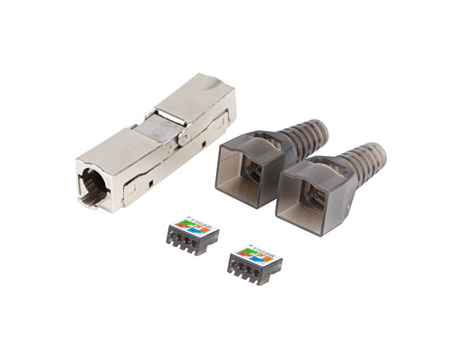 Pilt Lanberg | 2X RJ45 CAT6A FTP Plug 8P8C Tool-less Adapter | PL2SA-6000TL | Silver/Transparent