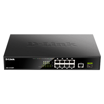 Pilt D-Link | 10 Gigabit port Switch with PoE | DGS-1010MP | Unmanaged | Desktop / Rackmount | Gigabit Ethernet (copper) ports quantity 1 | SFP ports quantity 1 | Power over Ethernet (PoE) ports quantity 8