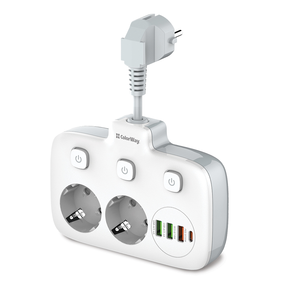 Pilt ColorWay Power Socket | CW-CHE24PDW