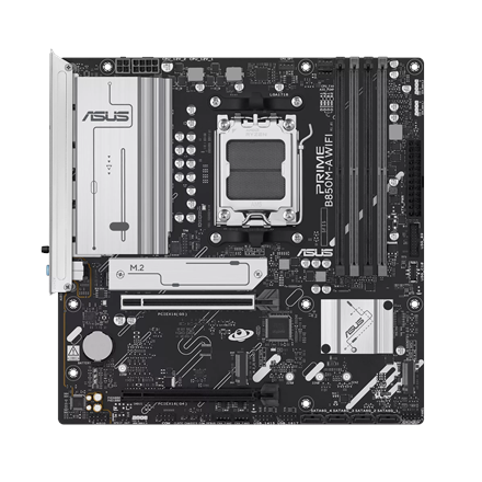 Pilt Asus PRIME B850M-A WIFI | Processor family AMD | Processor socket AM5 | DDR5 | Supported hard disk drive interfaces SATA, M.2 | Number of SATA connectors 4