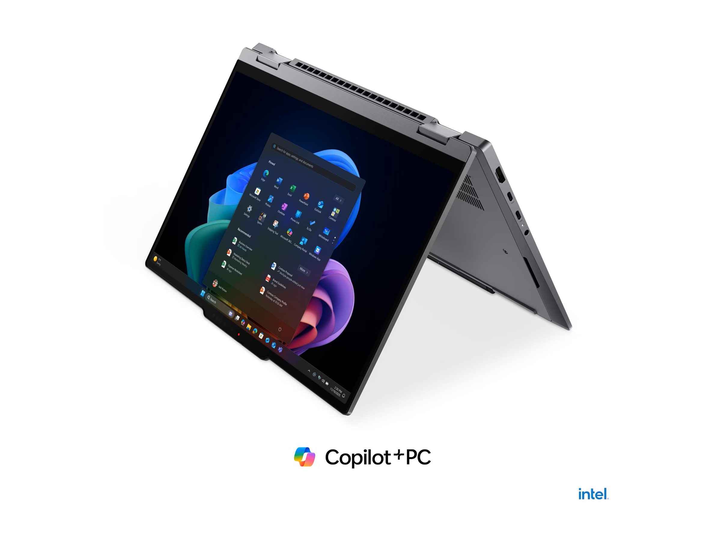 Pilt Lenovo ThinkPad X1 2-in-1 G11 Intel | Grey | 14 " | IPS | Touchscreen | WUXGA | 1920 x 1200 pixels | Anti-glare | Intel Core Ultra 5 | 325 | 32 GB | Soldered LPDDR5X | Solid-state drive capacity 512 GB | Intel Graphics | Windows 11 Pro | 802.11be | Bluetooth version 5.4 | Keyboard language English | Keyboard backlit | Warranty 36 month(s) | Battery warranty 12 month(s)