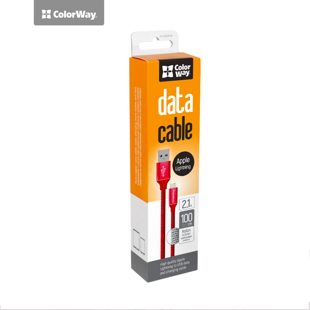 Pilt ColorWay | Charging cable | 2.1 A | Apple Lightning | Data Cable