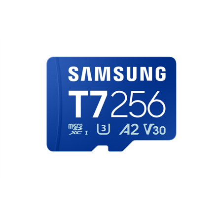 Pilt Samsung MicroSD card | T7 | 256 GB | microSDXC | Flash memory class U3, V30, A2