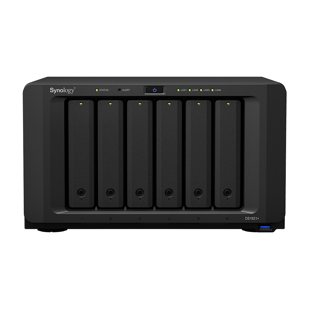 Pilt Synology | Tower NAS | DS1621+ | up to 6 HDD/SSD Hot-Swap | AMD Ryzen | Ryzen V1500B Quad Core | Processor frequency 2.2 GHz | 4 GB | DDR4