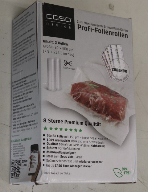 Pilt SALE OUT. Caso Roll for Vacuum sealer 20x600cm | Caso | Foil rolls | 01221 | 2 units | Dimensions (W x L) 20 x 600 cm | Transparent | DAMAGED PACKAGING