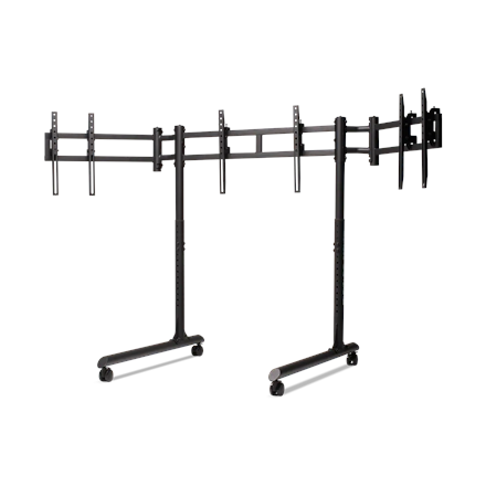 Pilt Next Level Racing Floor stand | Tube Freestanding Triple Monitor Stand | Up to 3x43 " | Height adjustment, Tilt | Maximum weight (capacity) 50 kg | Black