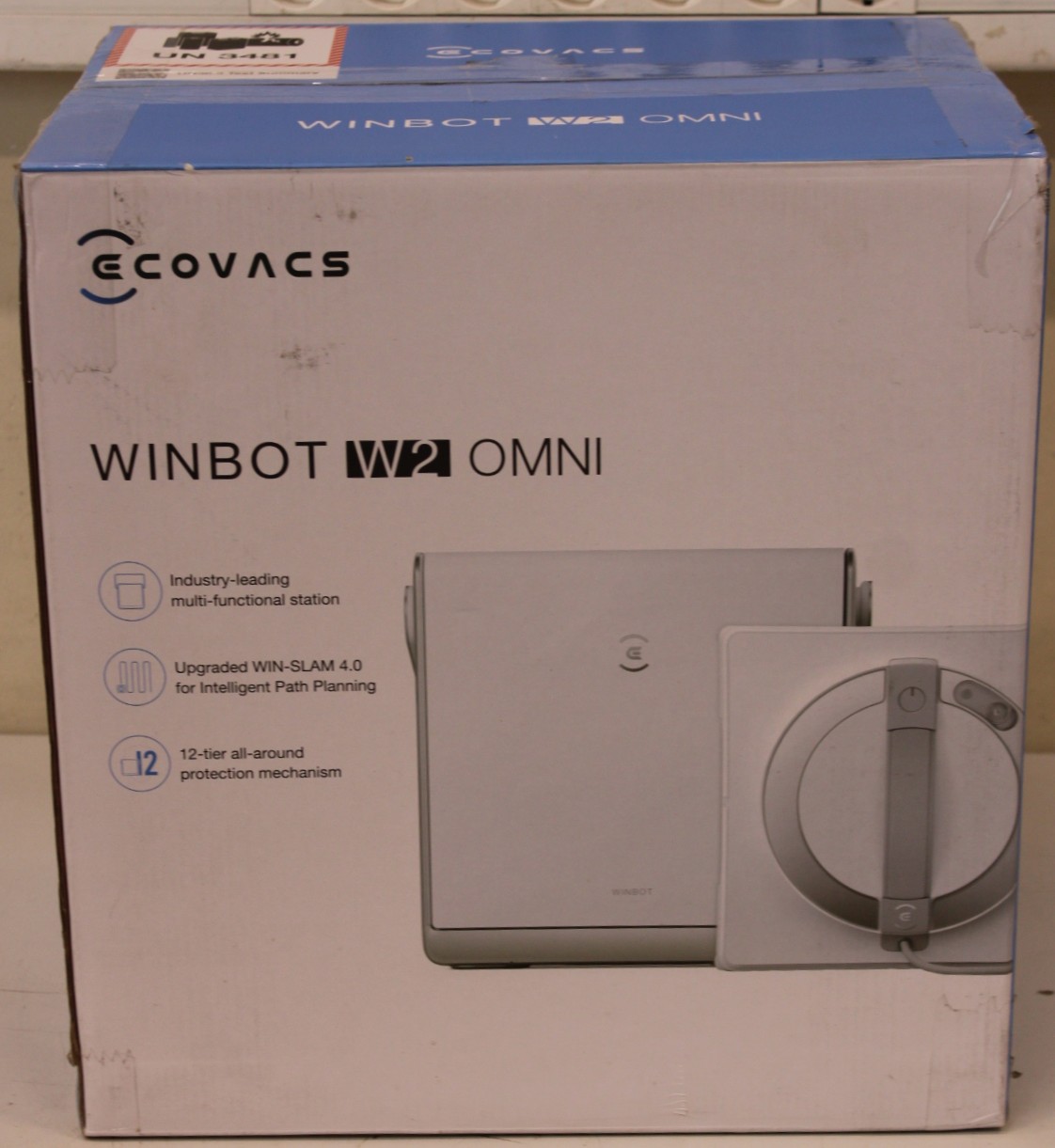 Pilt SALE OUT. Ecovacs | Window Cleaning Robot | WINBOT W2 OMNI | Corded | 2800 Pa | White | USED, DIRTY, SCRATCHED, MISSING LIQUID BOTTLE