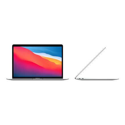 Pilt Apple | MacBook Air | Silver | 13.3 " | IPS | 2560 x 1600 | Apple M1 | 8 GB | SSD 256 GB | Apple M1 7-core GPU | GB | Without ODD | macOS | 802.11ax | Bluetooth version 5.0 | Keyboard language English | Keyboard backlit | Warranty 12 month(s) | Battery warranty 12 month(s)