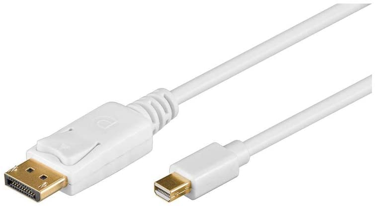 Pilt Goobay | White | Mini DisplayPort plug | DisplayPort plug | Mini DisplayPort adapter cable 1.2 | 1 m | Gold-Plated connectors