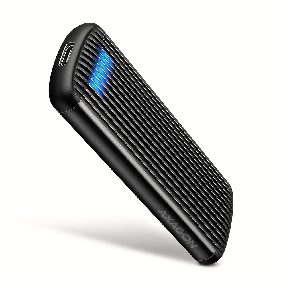 Pilt AXAGON USB-C 10Gbps M.2 NVMe SSD Enclosure, Screwless, RIBBED Aluminum | EEM2-SC
