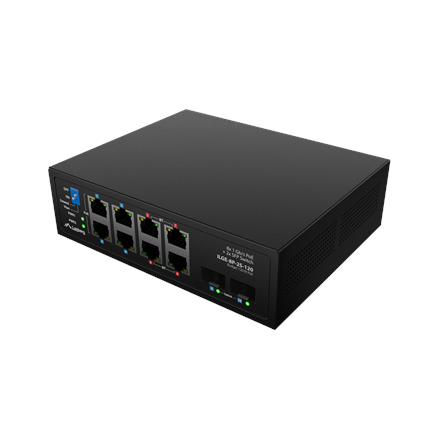Pilt Lanberg Switch PoE 4xBT 4xAT 4xSFP Din Unmanagment Gigabit Ethernet | ILGE-8P-2S-120 | Unmanaged | Din rail