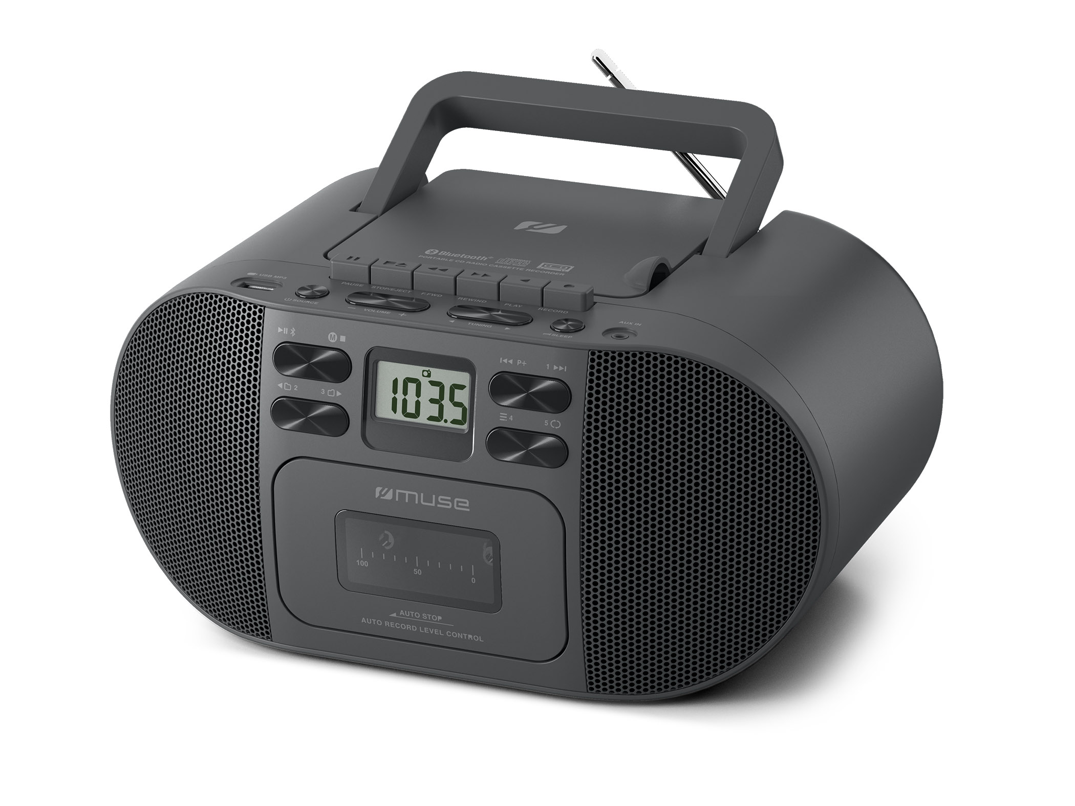 Pilt Muse M-188 RDC | Portable radio with Blu-ray CD/MP3 cassette recorder | AUX in