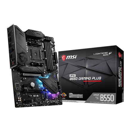 Pilt MSI | MPG B550 GAMING PLUS | Processor family AMD | Processor socket AM4 | DDR4 | Memory slots 4 | Number of SATA connectors | Chipset AMD B | ATX