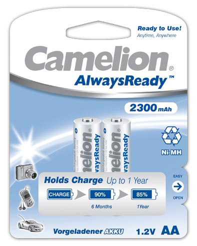 Pilt Camelion | AA/HR6 | 2300 mAh | AlwaysReady Rechargeable Batteries Ni-MH | 2 pc(s)