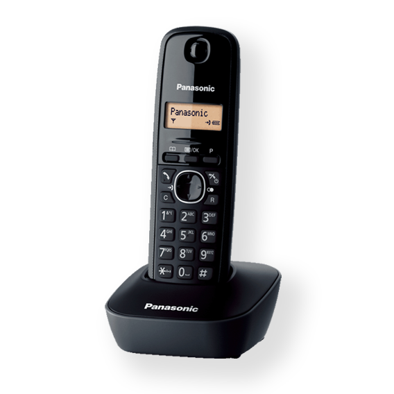 Pilt Panasonic | Cordless | KX-TG1611FXH | Built-in display | Caller ID | Black | Phonebook capacity 50 entries | Wireless connection