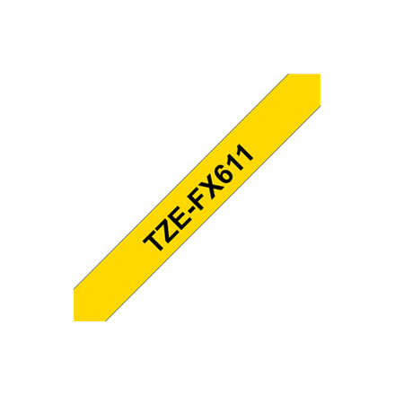 Pilt Brother | TZe-FX611 Flexible ID Laminated Tape | Black on Yellow | TZe | 8 m | 6 cm