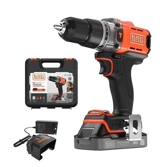 Pilt BLACK & DECKER | Cordless Drill Driver | BCD383D1XK-QW | 18 V | 2.0 Ah | Lithium