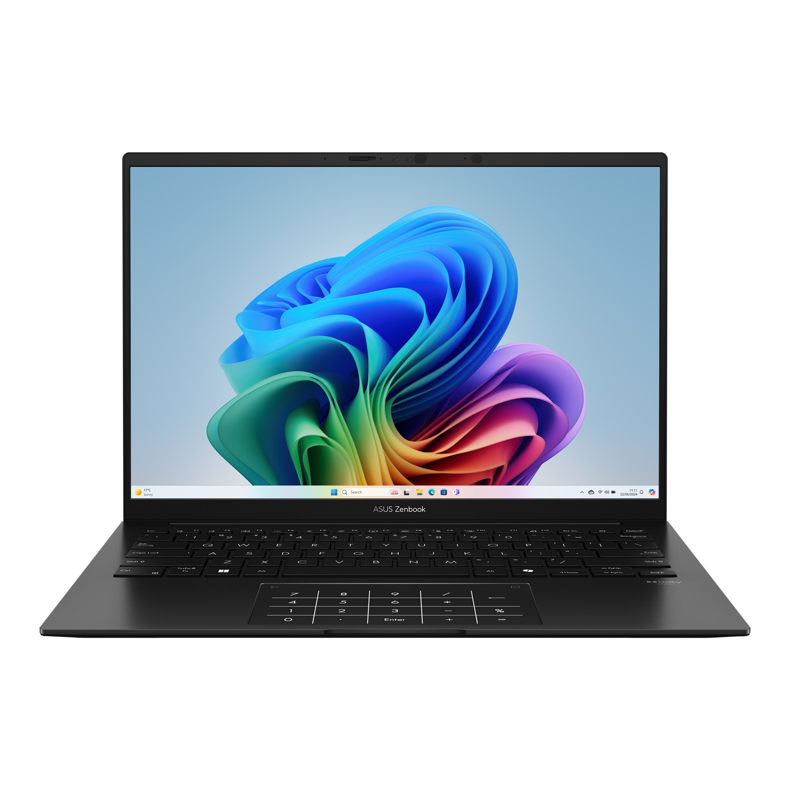 Pilt Asus Zenbook 14 UM3406HA-QD144W | Jade Black | 14 " | OLED | WUXGA | 1920 x 1200 pixels | Glossy | AMD Ryzen 7 | 8840HS | 16 GB | LPDDR5X | Solid-state drive capacity 1000 GB | AMD Radeon Graphics | Windows 11 Home | 802.11ax | Bluetooth version 5.3 | Keyboard language English | Keyboard backlit | Warranty 24 month(s)