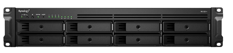 Pilt Synology | Rack NAS | RS1221+ | Up to 8 HDD/SSD Hot-Swap | AMD Ryzen | Ryzen V1500B Quad Core | Processor frequency 2.2 GHz | 4 GB | DDR4