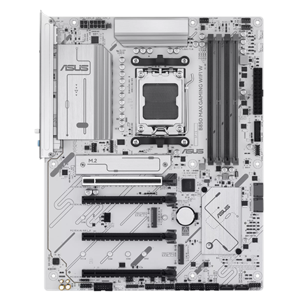 Pilt Asus B850 MAX GAMING WIFI W | Processor family AMD | Processor socket AM5 | DDR5 | Supported hard disk drive interfaces SATA, M.2 | Number of SATA connectors 4