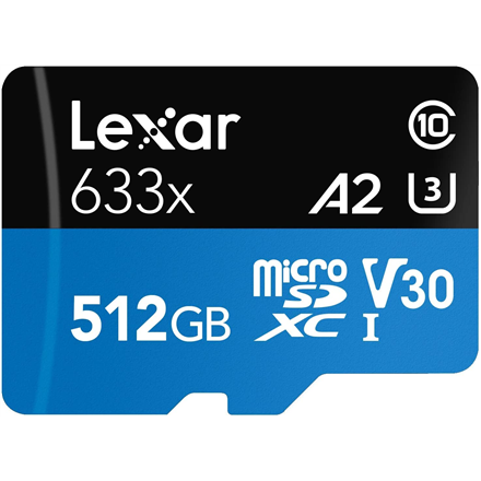 Pilt Lexar | High-Performance 633x | UHS-I | 512 GB | MicroSDXC | Flash memory class 10