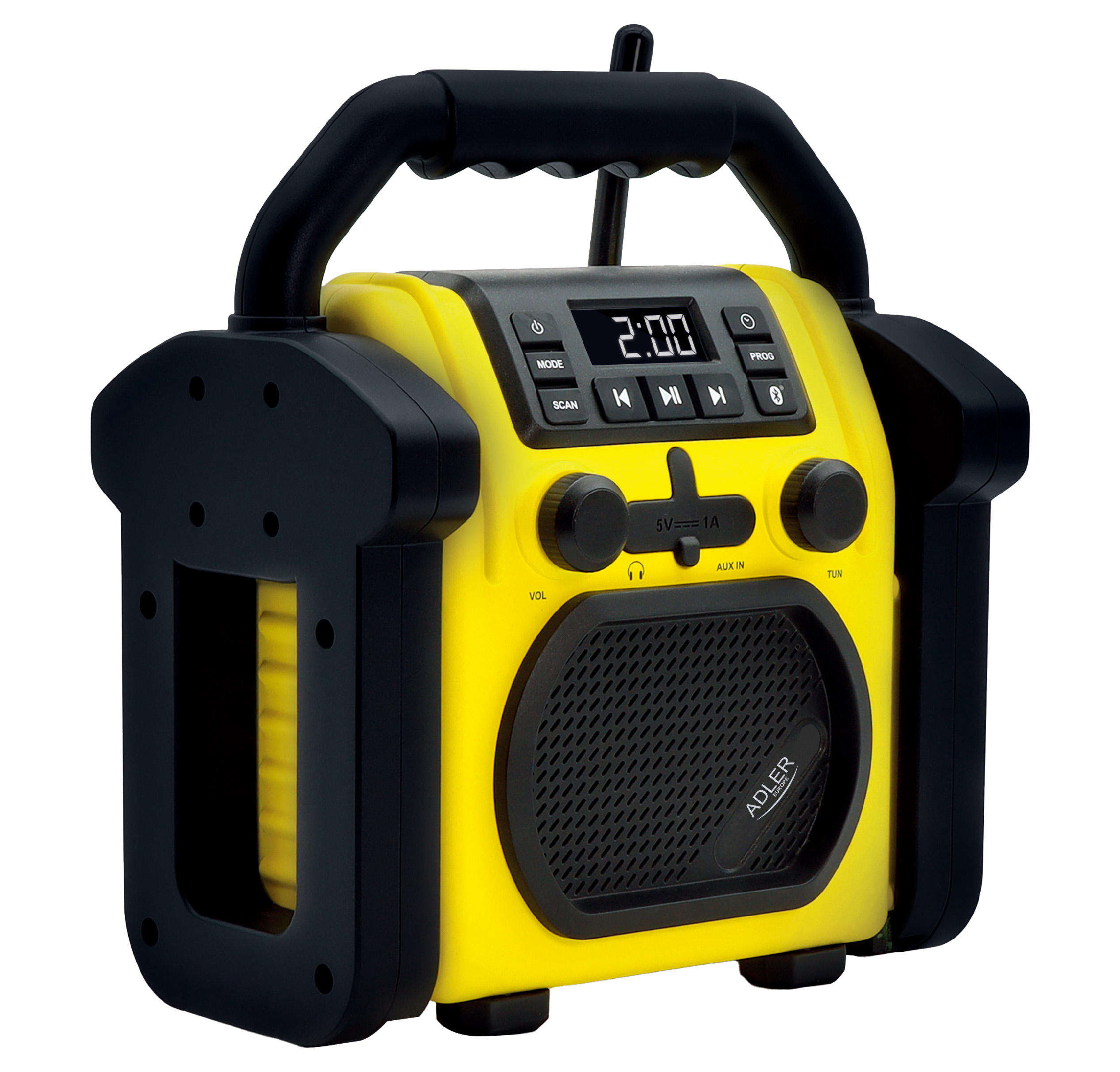 Pilt Adler | Construction radio with Bluetooth | AD 1911 | AUX in | Black/Yellow