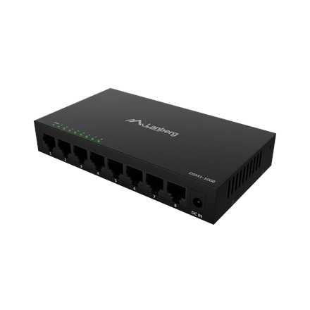 Pilt Lanberg | Switch 8x1GB/s Unmanagment Gigabit Ethernet Desktop 12V metal case | DSM1-1008