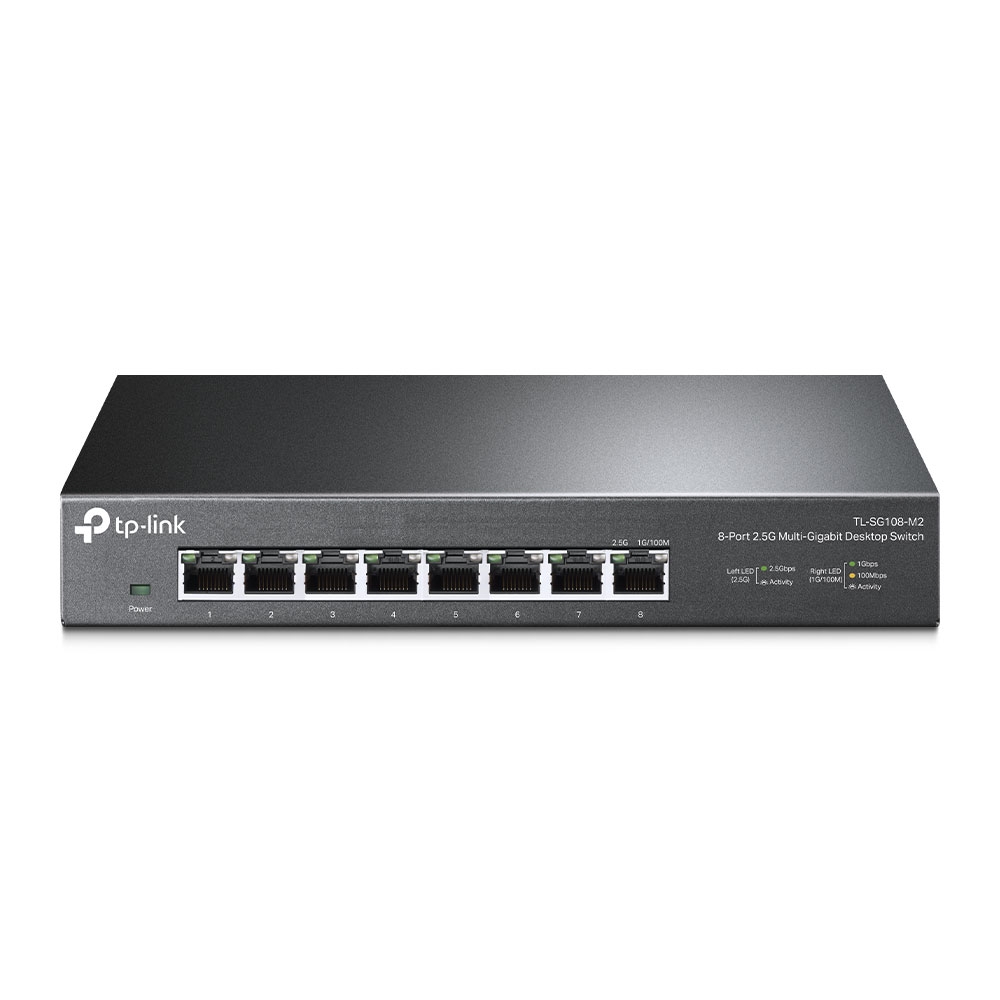 Pilt TP-LINK | 8-Port 2.5G Desktop Switch | TL-SG108-M2 | Unmanaged | Desktop | Power supply type External