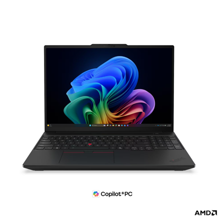 Pilt Lenovo ThinkPad T16 G5 AMD | Black | 16 " | IPS | WUXGA | 1920 x 1200 pixels | Anti-glare | AMD Ryzen AI 5 PRO | 440 | 16 GB | SODIMM DDR5 | Solid-state drive capacity 512 GB | AMD Radeon 840M Graphics | Windows 11 Pro | 802.11be | Bluetooth version 5.4 | LTE Upgradable | Keyboard language English | Keyboard backlit | Warranty 36 month(s) | Battery warranty 12 month(s)
