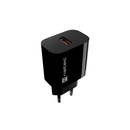 Pilt Natec Ribera USB Charger 1X USB-A 18W, Black