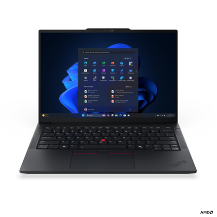 Pilt Lenovo ThinkPad E14 G8 AMD | Black | 14 " | IPS | WUXGA | 1920 x 1200 pixels | Anti-glare | AMD Ryzen AI 5 | 330 | 16 GB | SODIMM DDR5 | Solid-state drive capacity 512 GB | AMD Radeon 820M Graphics | Windows 11 Pro | 802.11be | Bluetooth version 5.4 | Keyboard language English | Keyboard backlit | Warranty 36 month(s) | Battery warranty 12 month(s)