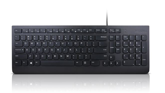 Pilt Lenovo | Essential | Essential Wired Keyboard - US Euro | Standard | Wired | US | 1.8 m | Black | Wired | 570 g